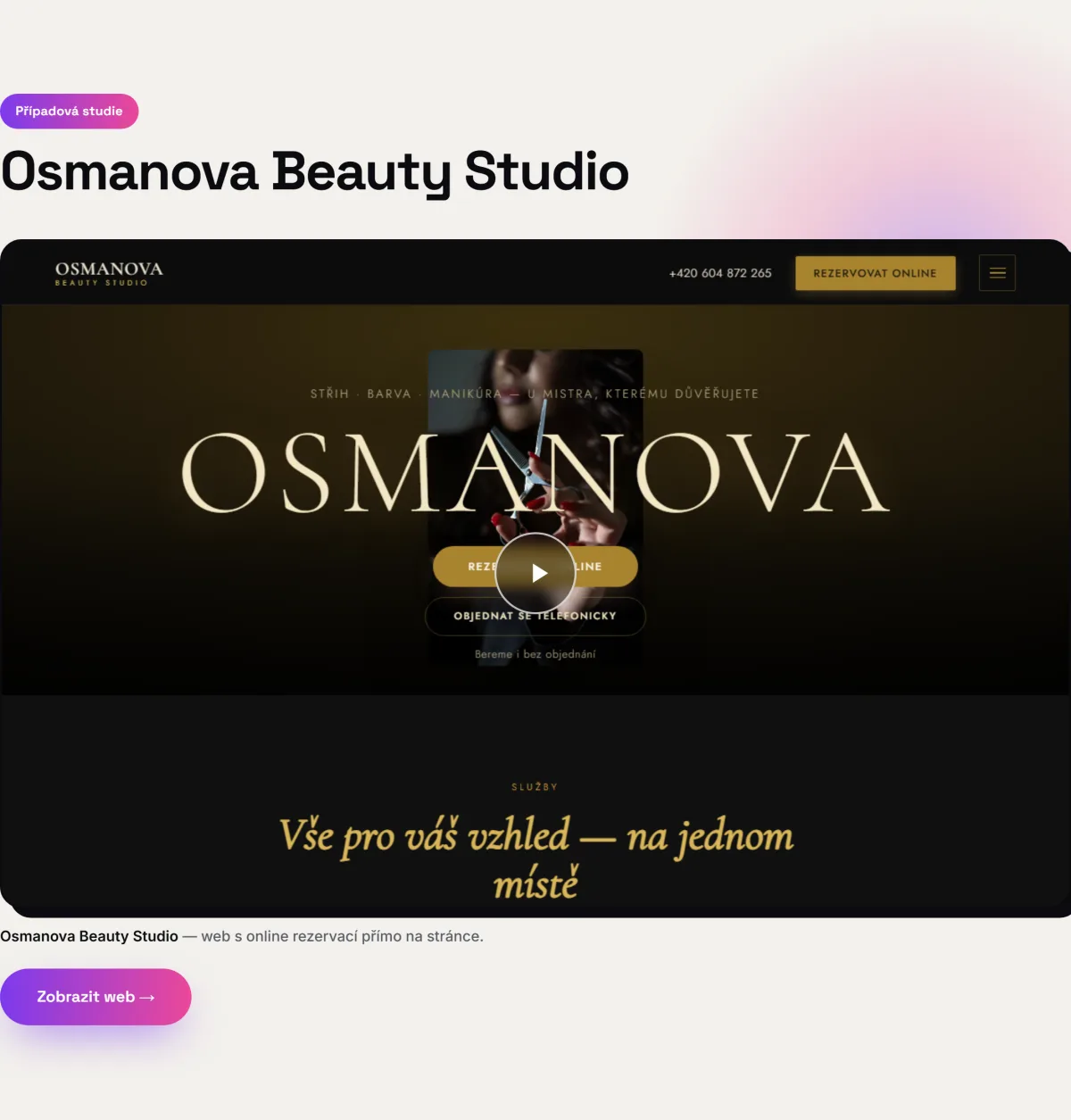 Osmanova Beauty Studio — web s online rezervací