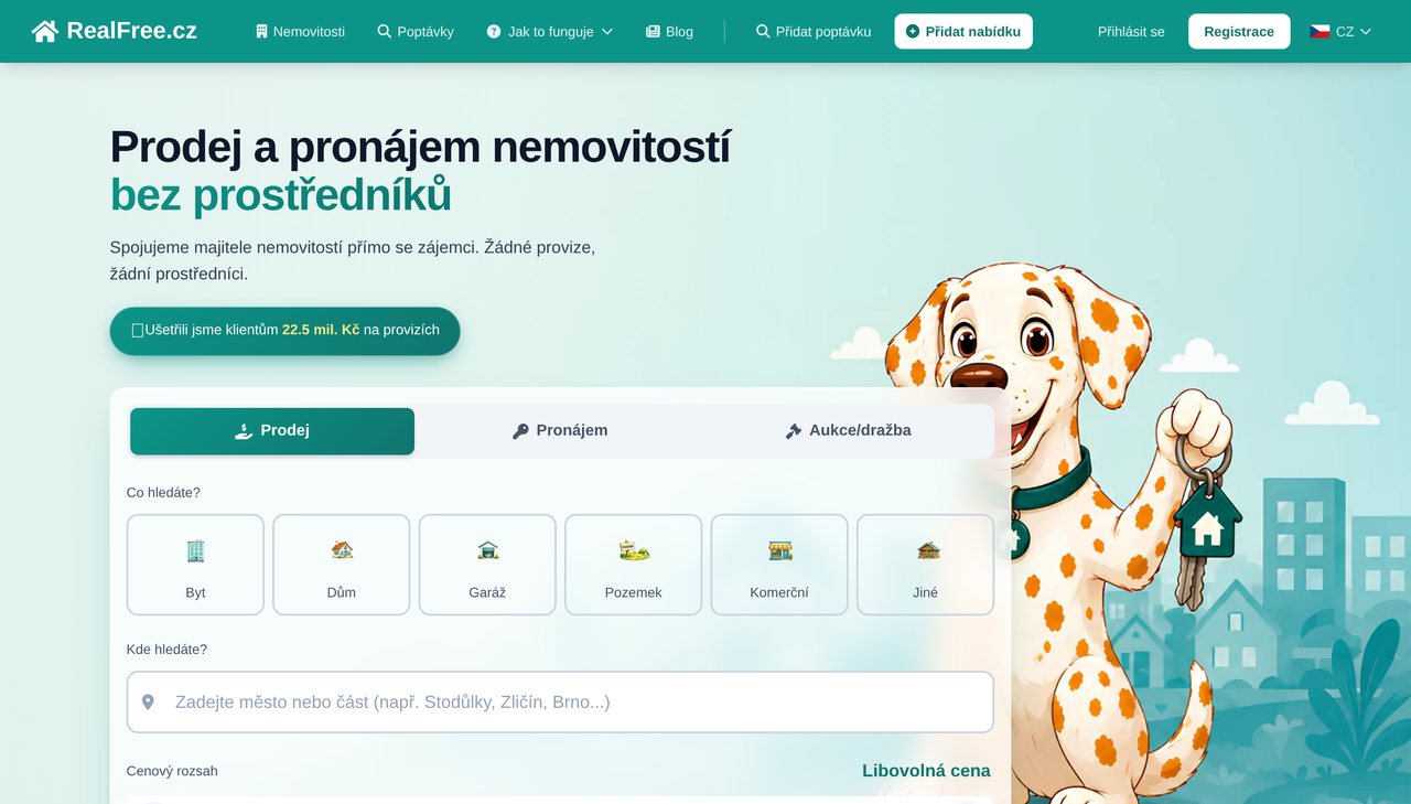 RealFree.cz: jak prodat nebo pronajmout nemovitost bez realitky a bez provize