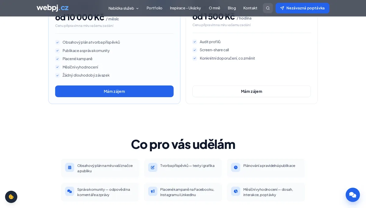 Ceník správy sociálních sítí — správa od 10 000 Kč měsíčně, konzultace od 1 500 Kč za hodinu