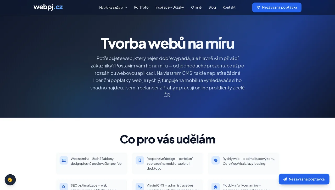Tvorba webů na míru — web bez rizika, platba až po spokojenosti